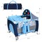 Costway Foldable Baby Crib Playpen Travel Infant Flat Bassinet Bed Mosquito Net Music with Bag Blue/Pink